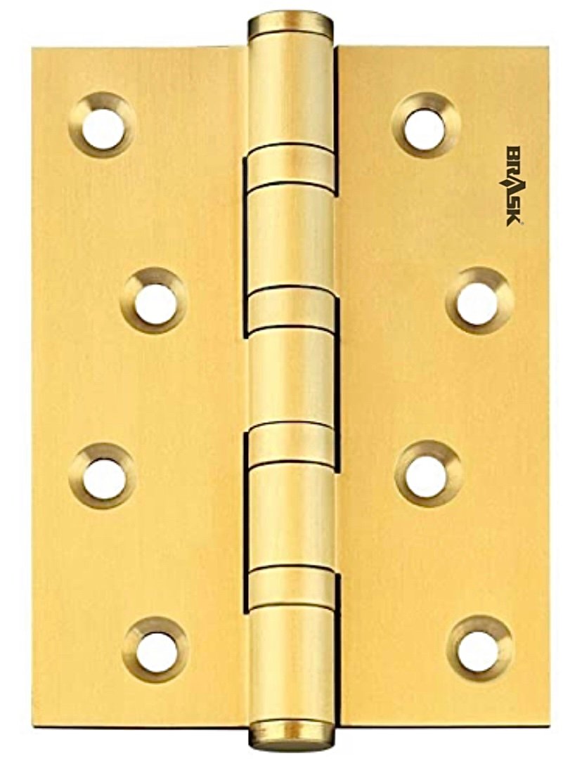 Brass Ball Bearing Hinges 4" x 3" x 3 mm Golden Satin