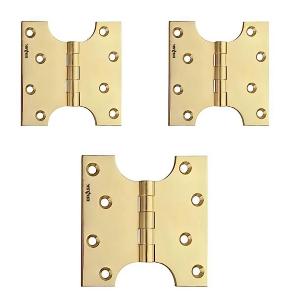 Brass Parliament Hinges 3" Golden Satin Pack of 3