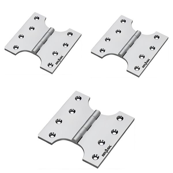 Brass Parliament Hinges 3" Silver Satin Pack of 3