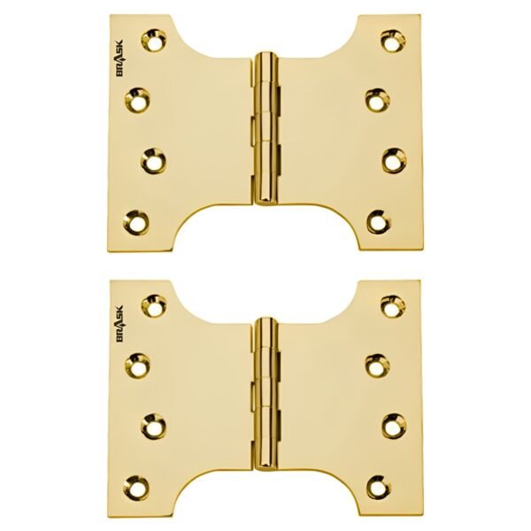 Brass Parliament Hinges 4" Golden Satin Pack of 2