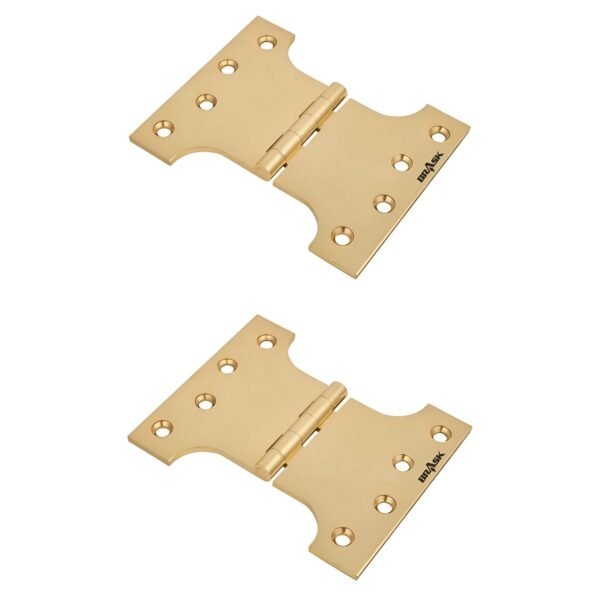 Brass Parliament Hinges 5" Golden Satin Pack of 2