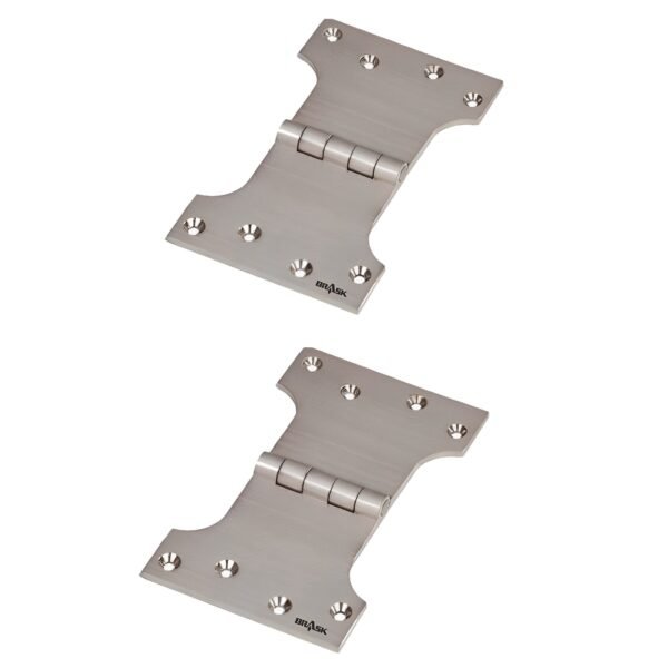 Brass Parliament Hinges 5" Silver Satin Pack of 2