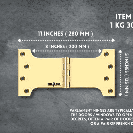 Brass Parliament Hinges 8" x 5" dimensions