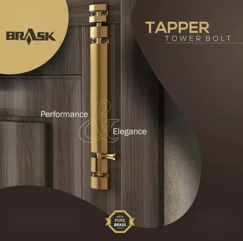 Brass Tower Bolt Xylo Heavy Golden Satin